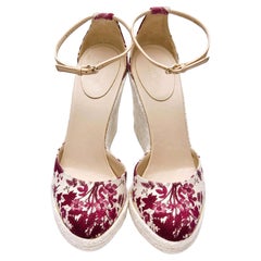 New Gucci Cruise New 2007 Runway Flora Wedge Espadrille Heels Sz 8.5