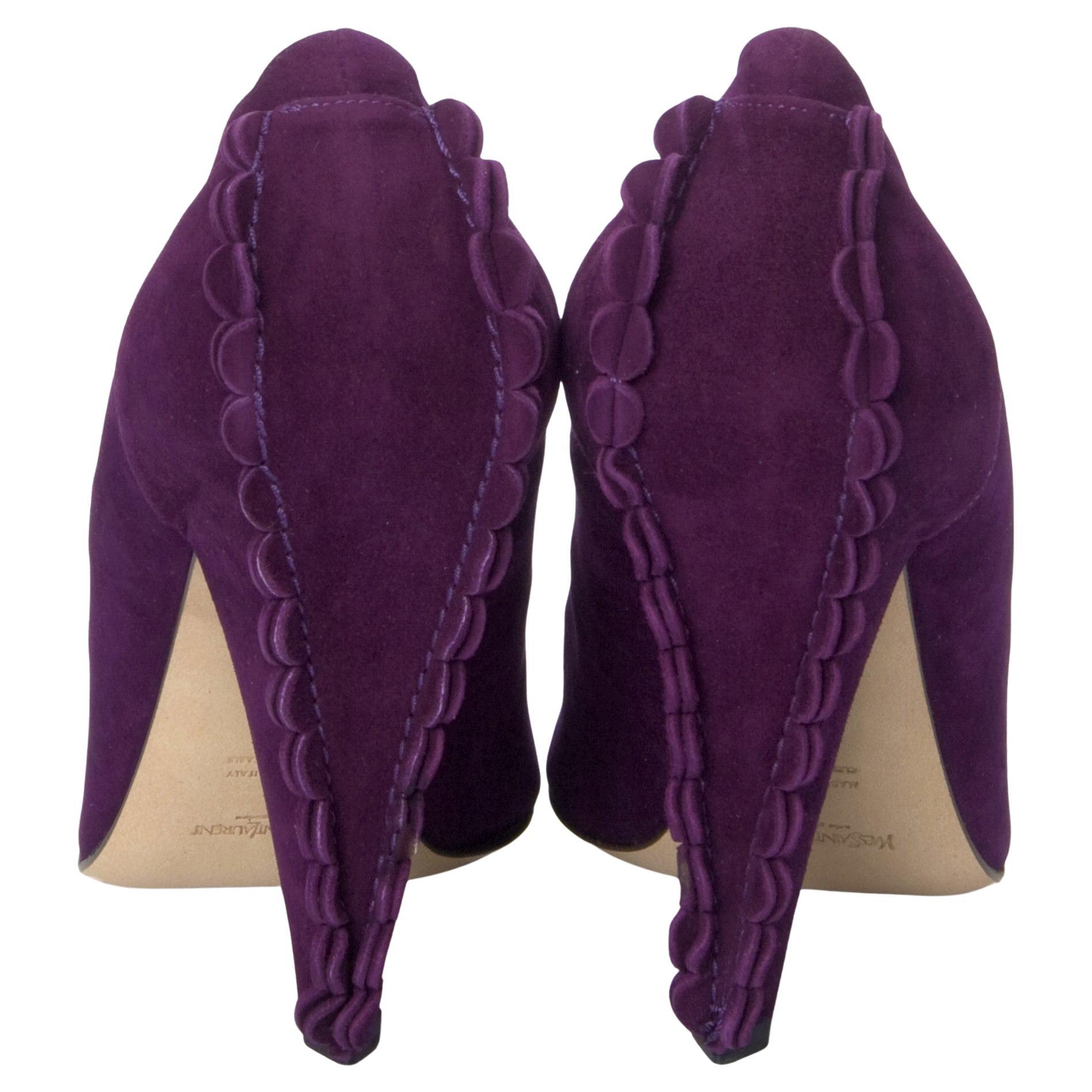 New Yves Saint Laurent YSL Suede Heels Pumps Sz 38