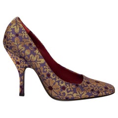 New Yves Saint Laurent YSL Brocade Heels Pumps Sz 38.5