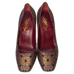 Shockingly New Vintage Yves Saint Laurent YSL Brocade Heels Pumps Sz 38.5