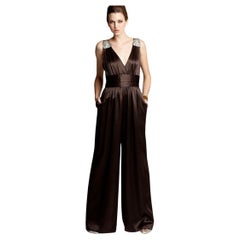 New Badgley Mischka New Silk Evening Jumpsuit Dress Gown Sz 6