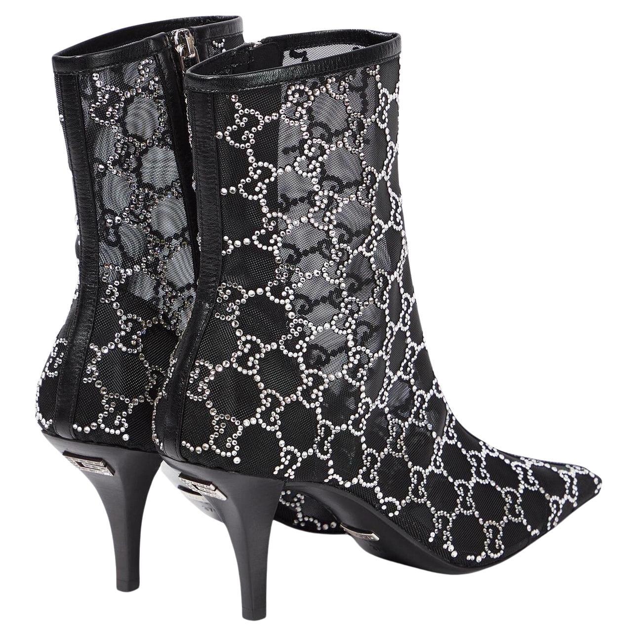 $2950 New Gucci 2021 Crystal GG Booties Boots Size 39 A Homage to Tom Ford