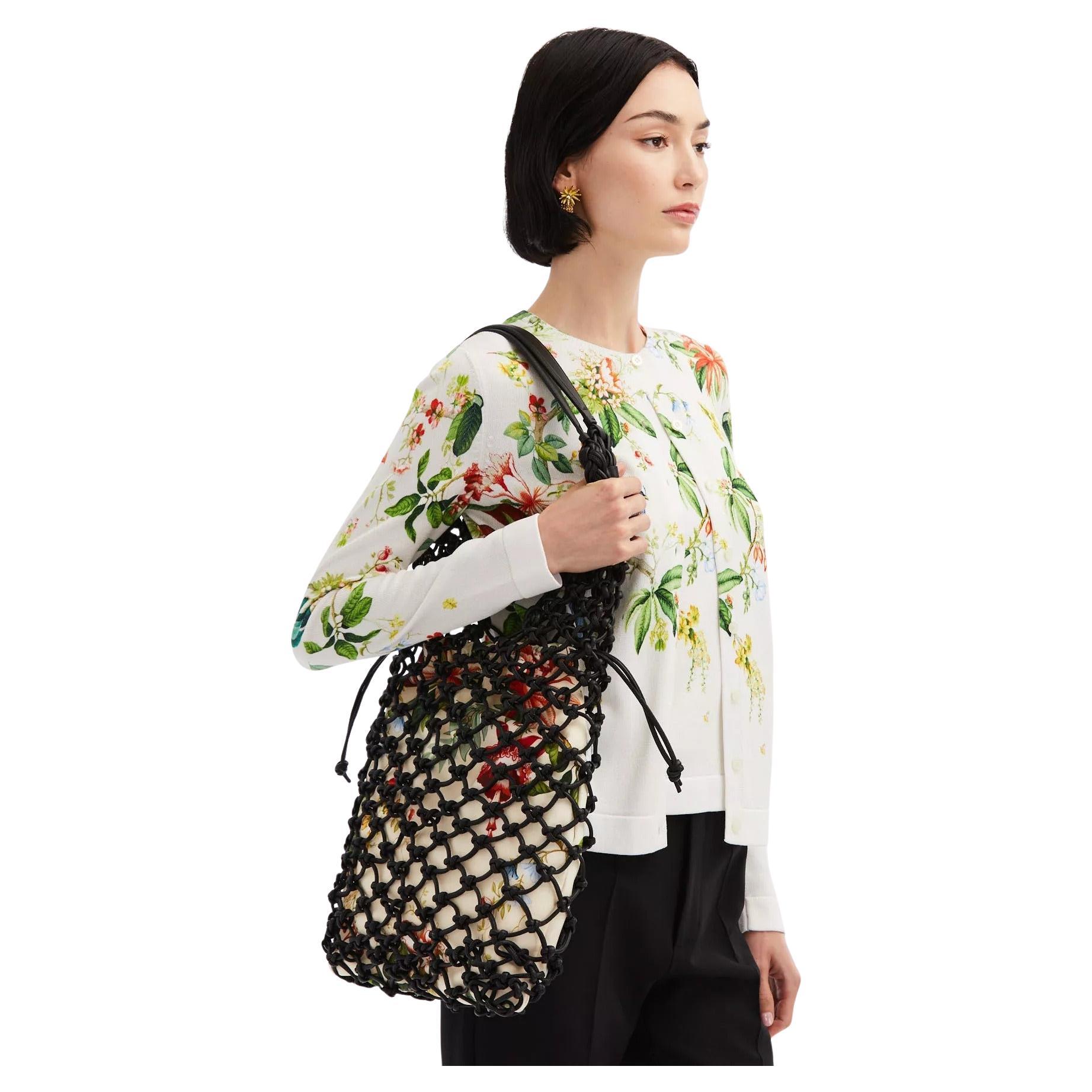 2990 € Nuevo 2024 Oscar De La Renta Bolso Tote grande de piel trenzada y lona