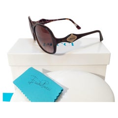New Emilio Pucci Brown Logo Sunglasses With Case & Box