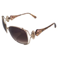 Occhiali da sole Emilio Pucci Gold Aviator &New  Con custodia e scatola
