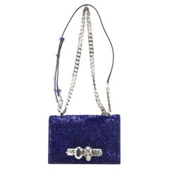 New Alexander McQueen 2019 Jeweled Tinsel Satchel Bag $2940
