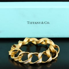 Bracelet vintage de 1983, création d'Angela Cummings for Tiffany & Co., en or 18 carats, serti de diamants d'un poids total de 0,72 carat