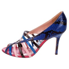 Emilio Pucci Python Snakeskin Runway Pumps Heels S/S 2019 Sz 38.5 $1350