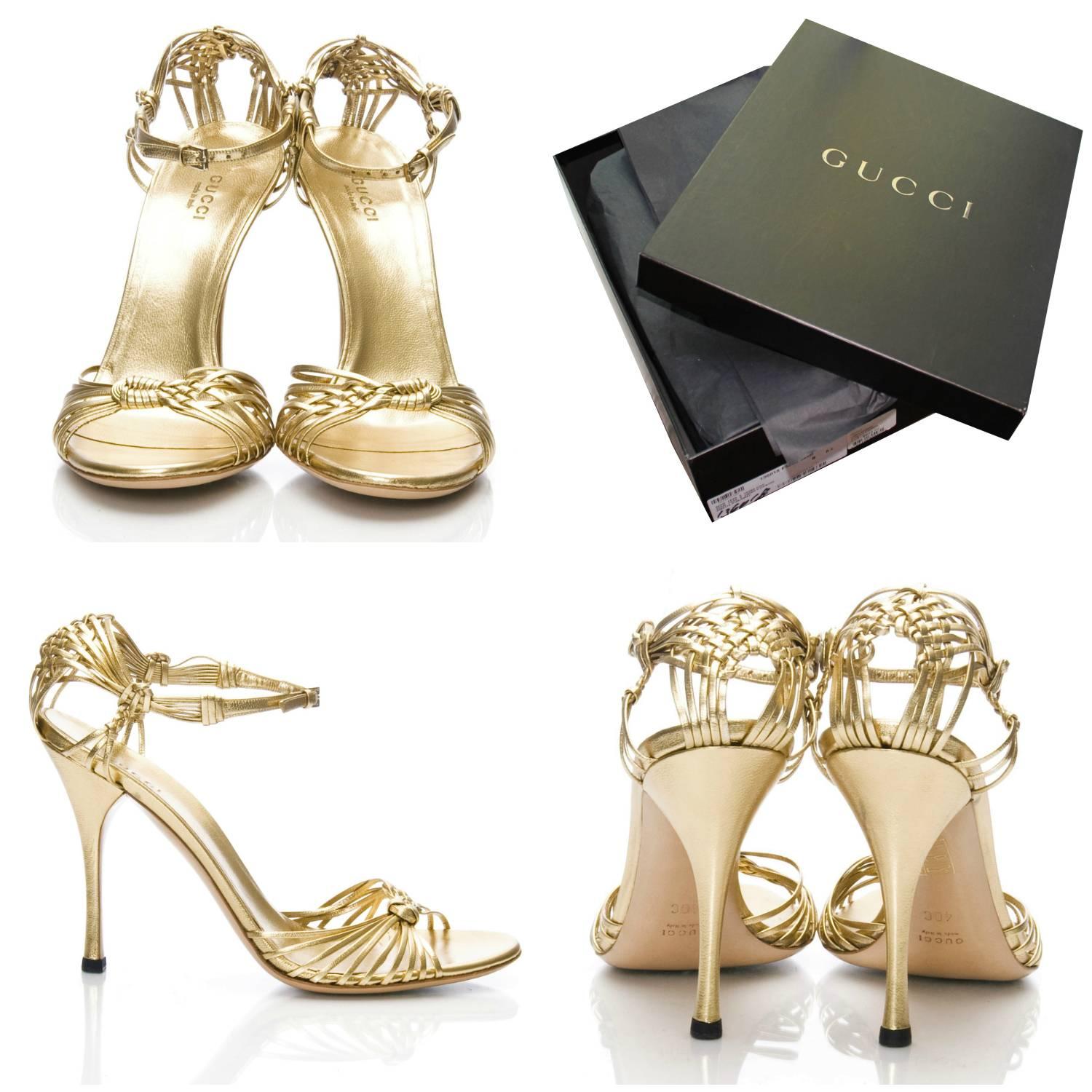 gold gucci heels