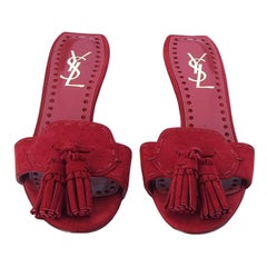 New Size 36 Yves Saint Laurent by Stefano Pilati YSL Runway Suede Mules Heels