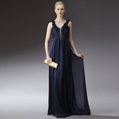New Badgley Mischka Silk Evening Dress Gown Sz 6