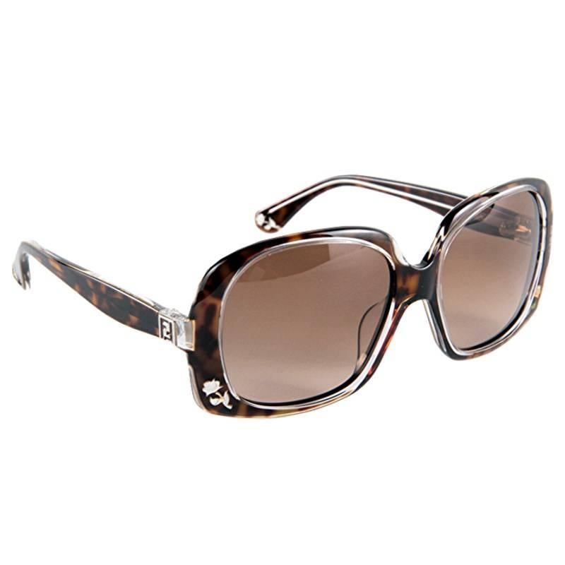 New Fendi Tortoise with Rose Inlaid Sunglasses With Case 2