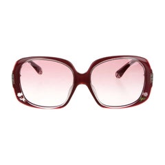 New Fendi Deep Red with Rose Inlaid Sunglasses With Case