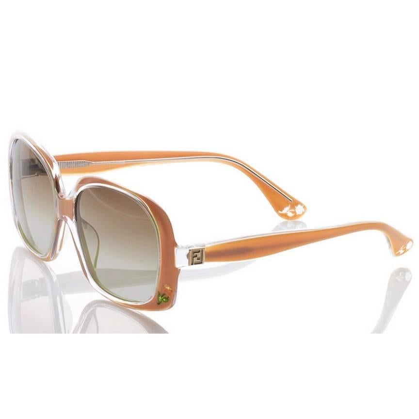 New Fendi Beige Rose Inlaid Sunglasses With Case 1