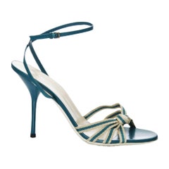 New Gucci Mirabelle Teal Heels Sz 8