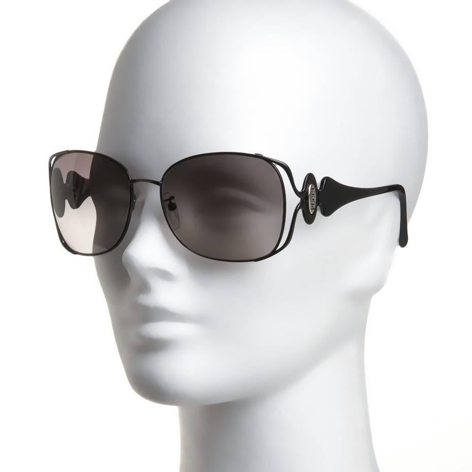 New Emilio Pucci Black Aviator Sunglasses With Case & Box 3