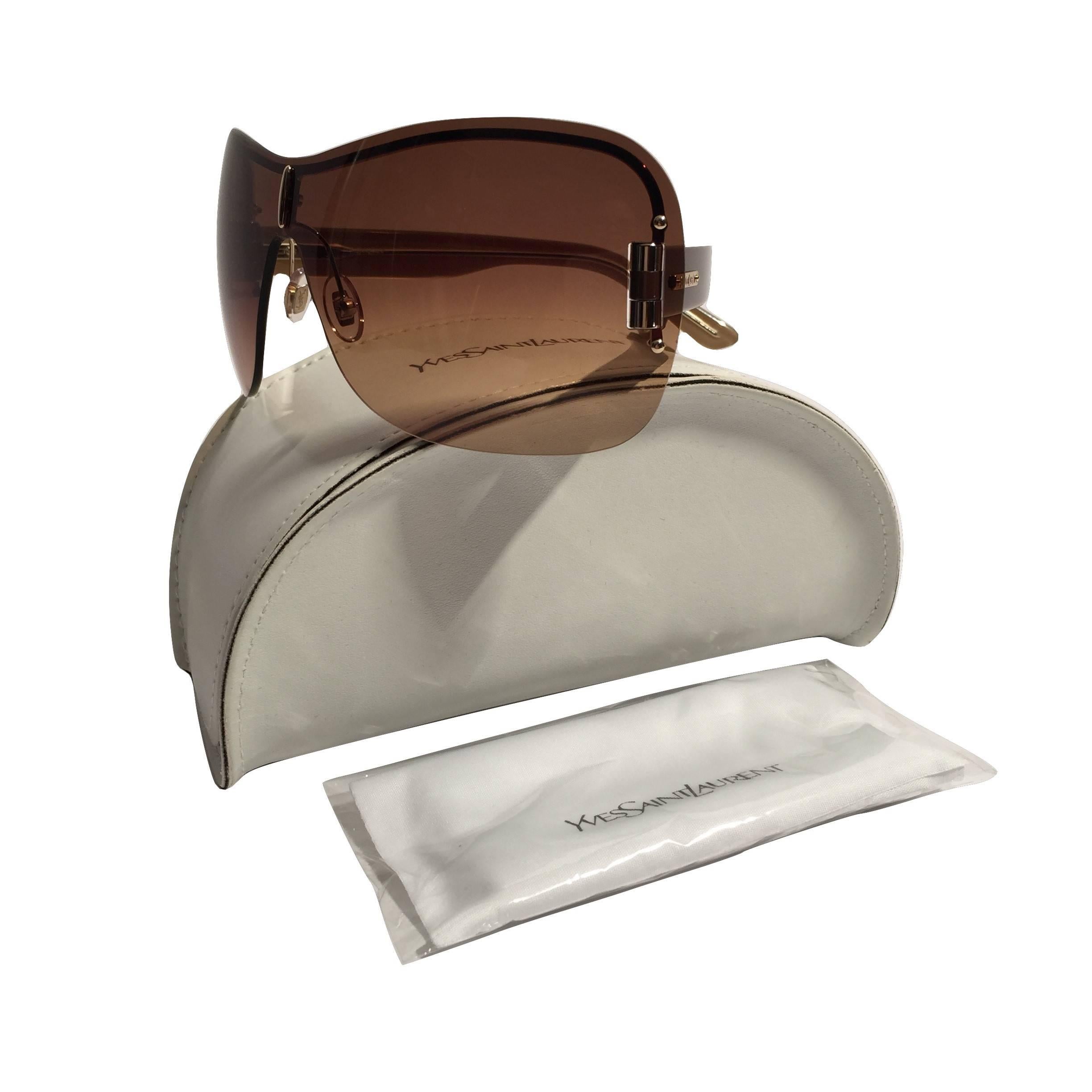 New Yves Saint Laurent YSL Wrap Sunglasses With Case 3