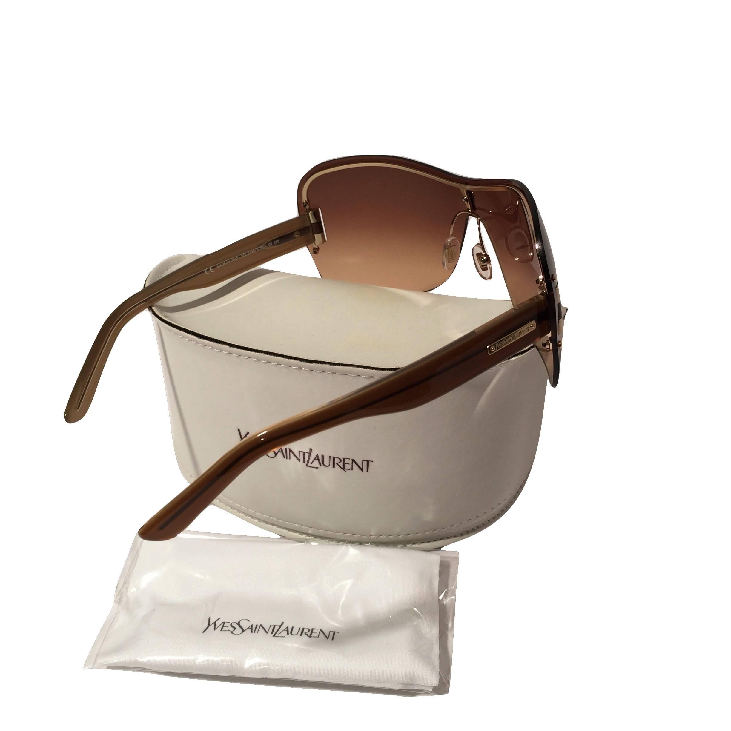 New Yves Saint Laurent YSL Wrap Sunglasses With Case 4