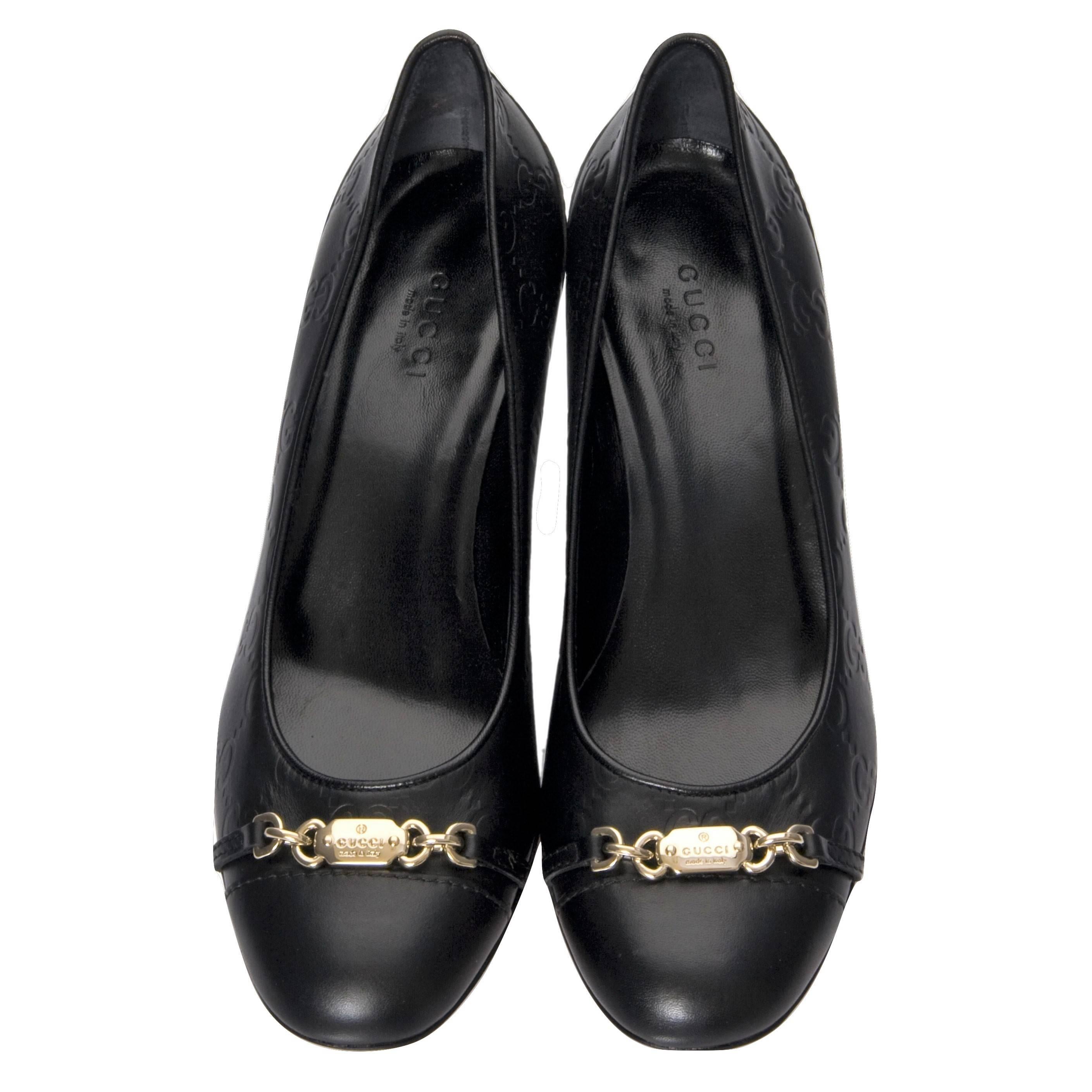 Black New Tom Ford for Gucci New GG Leather Guccissima Pumps Heels Sz 36