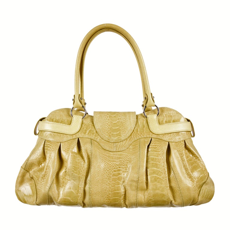 New Extra Large Salvatore Ferragamo Ostrich Leg Bag With Tags at 1stDibs