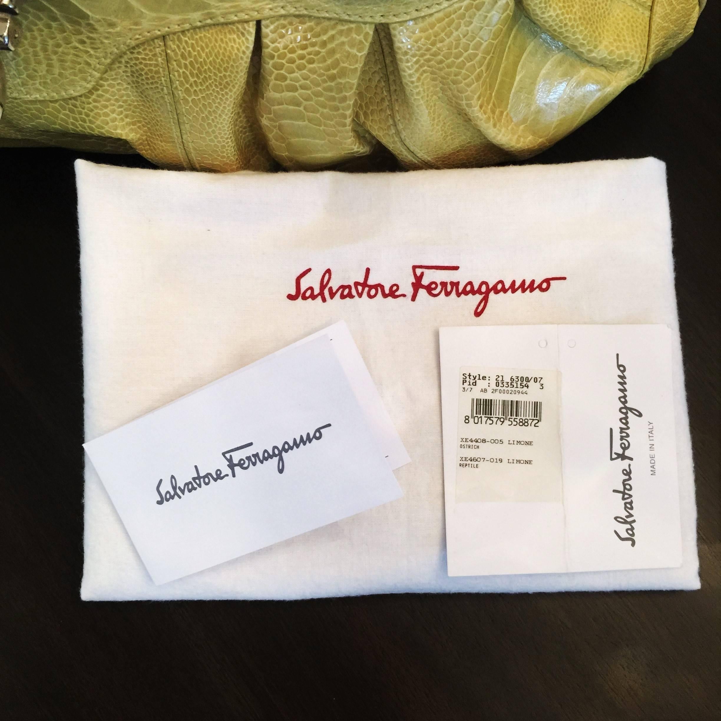 New Extra Large Salvatore Ferragamo Ostrich Leg Bag With Tags 16