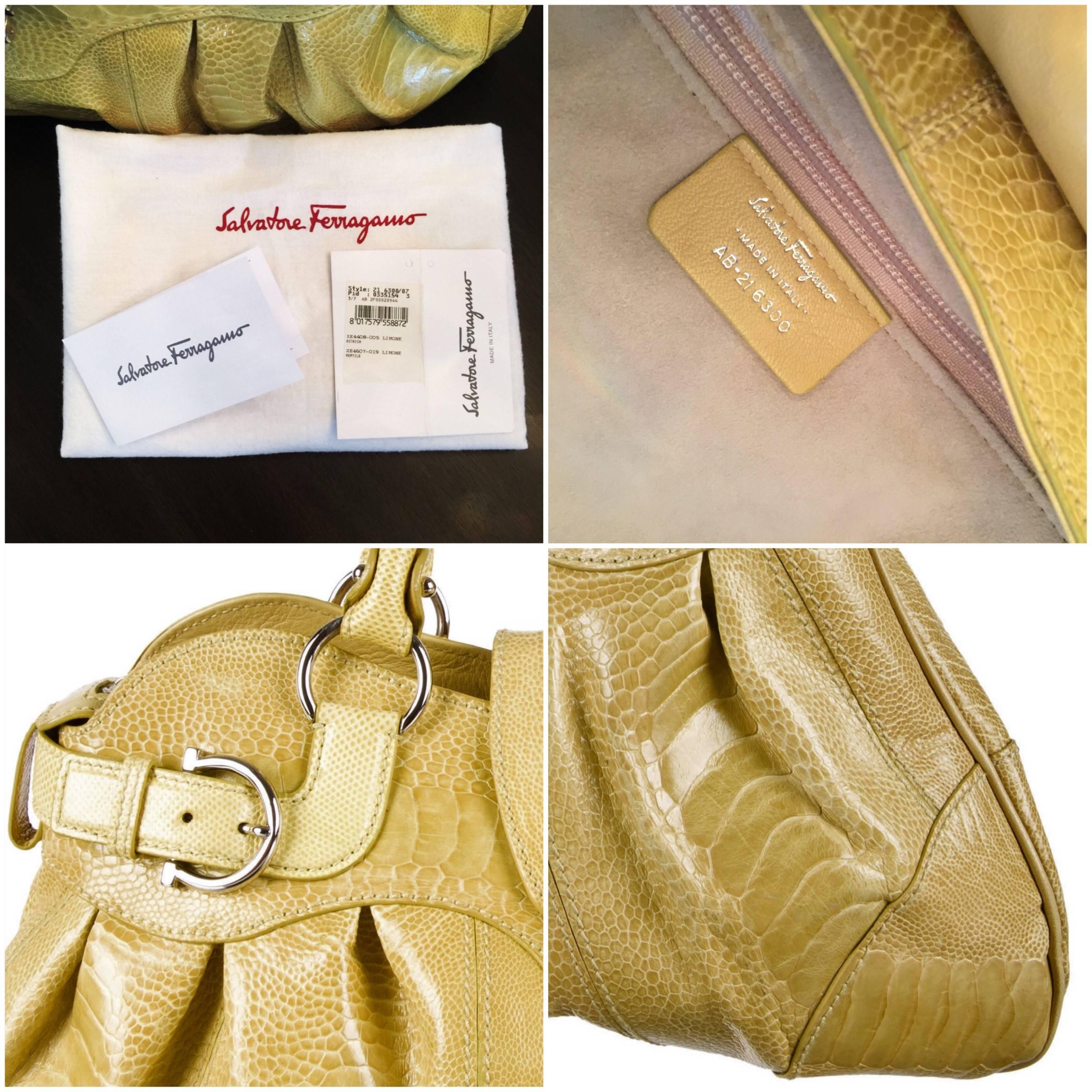 New Extra Large Salvatore Ferragamo Ostrich Leg Bag With Tags 2