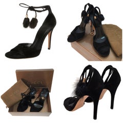 New Gucci Mink Suede Heels Pumps Size 9