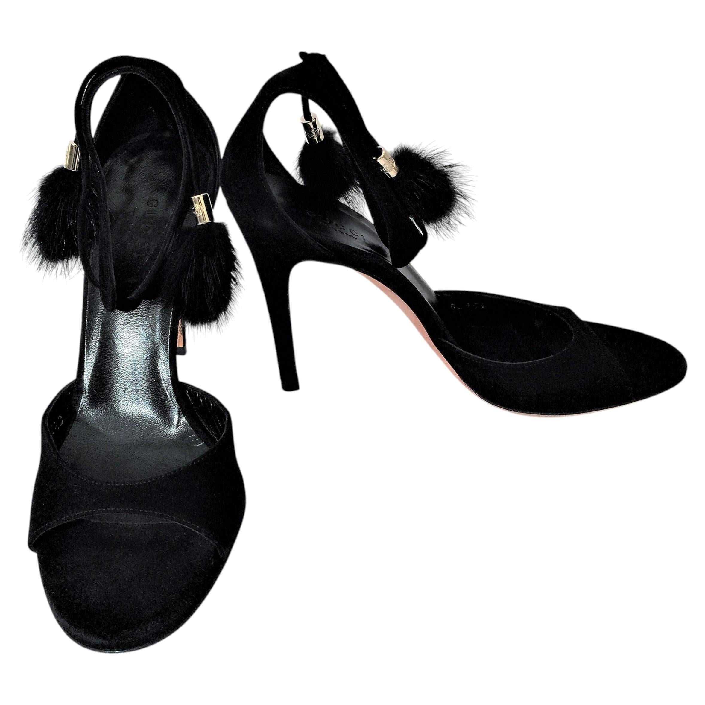 Neu Gucci Nerz Wildleder Pumps mit Absatz Größe 9