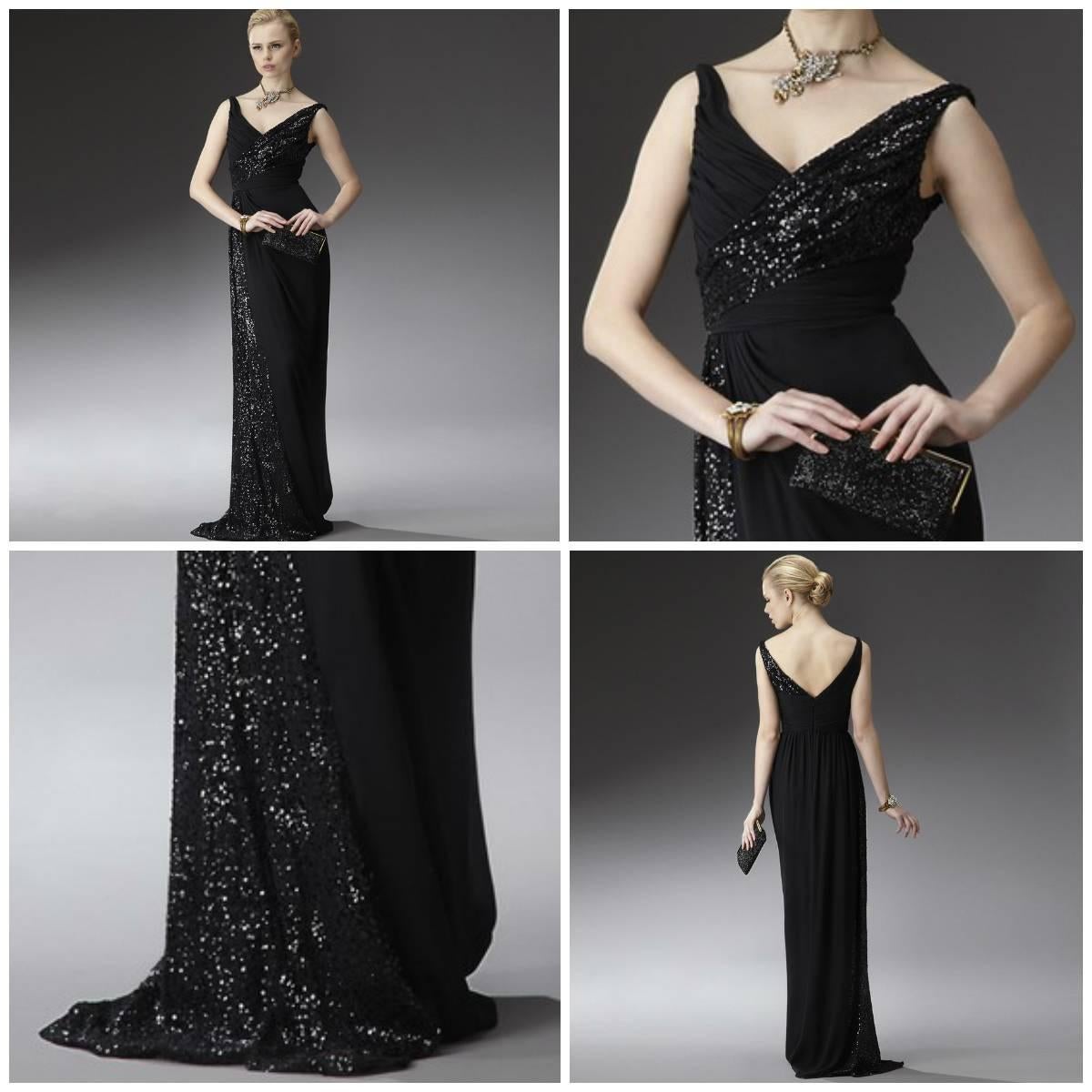 Badgley Mischka Gown
Brand New with Tags
Shell: 100% Silk
Lining: 100% Polyester
Sequined Neckline Flowing down one side and at back strap
Zipper and Hook Closure
It's Stunning!
We are happy to provide measurements upon request
