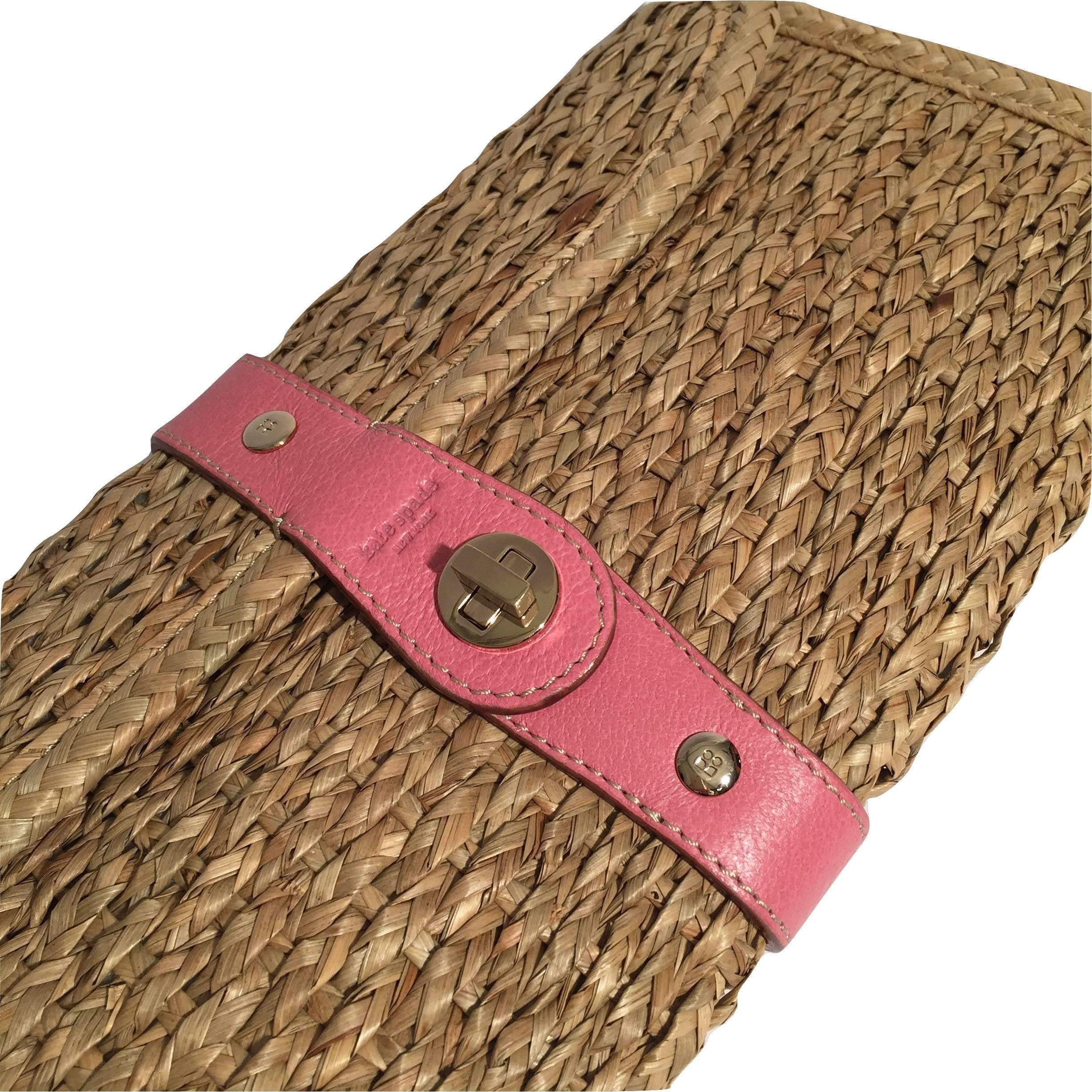New Spring 2005 Collection Kate Spade Wicker Straw Rattan Clutch Bag  1