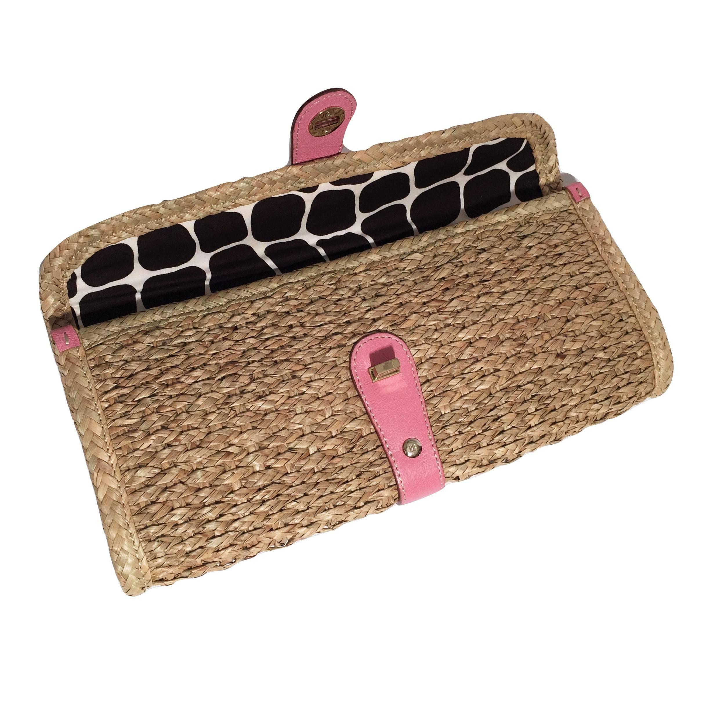 New Spring 2005 Collection Kate Spade Wicker Straw Rattan Clutch Bag  5