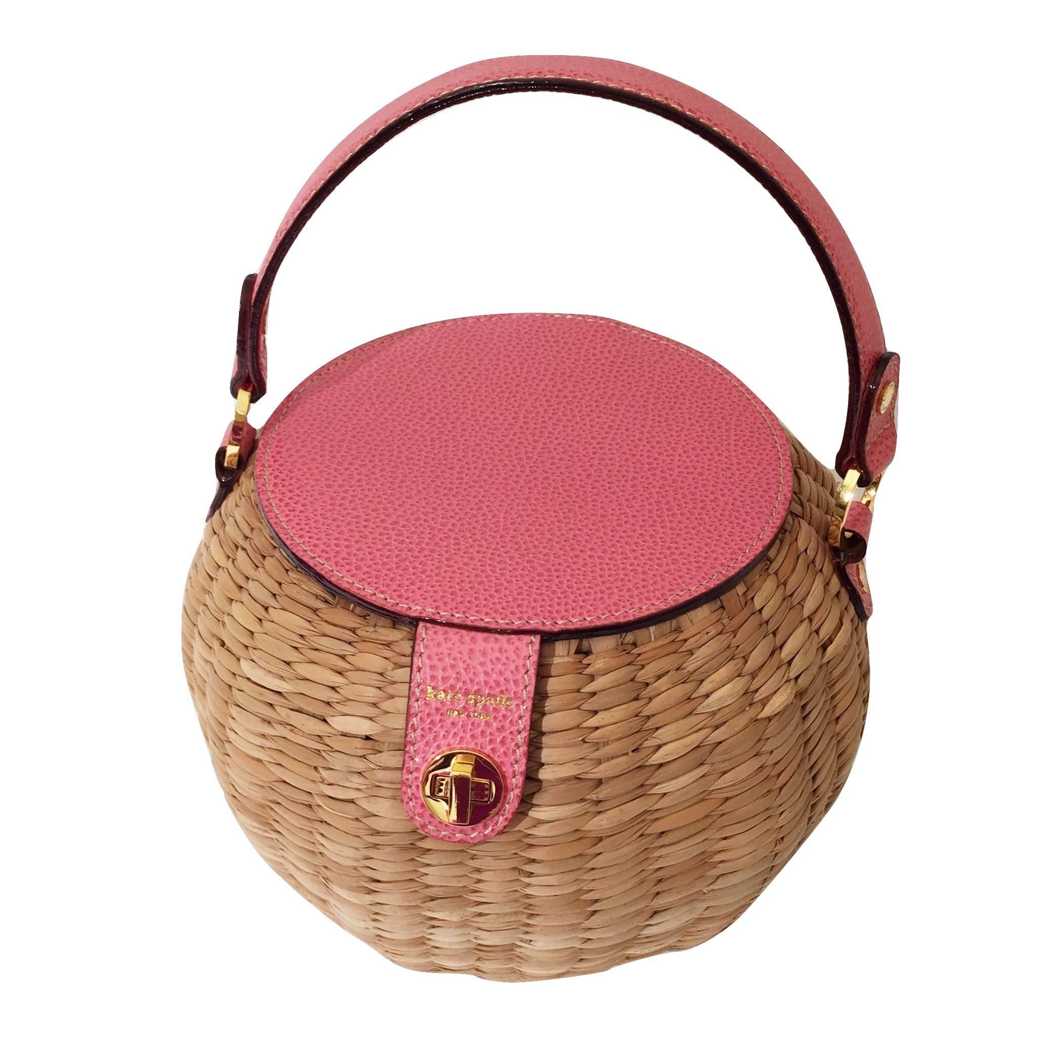 New Kate Spade Spring 2005 Collection Pink Wicker Basket Bag 2