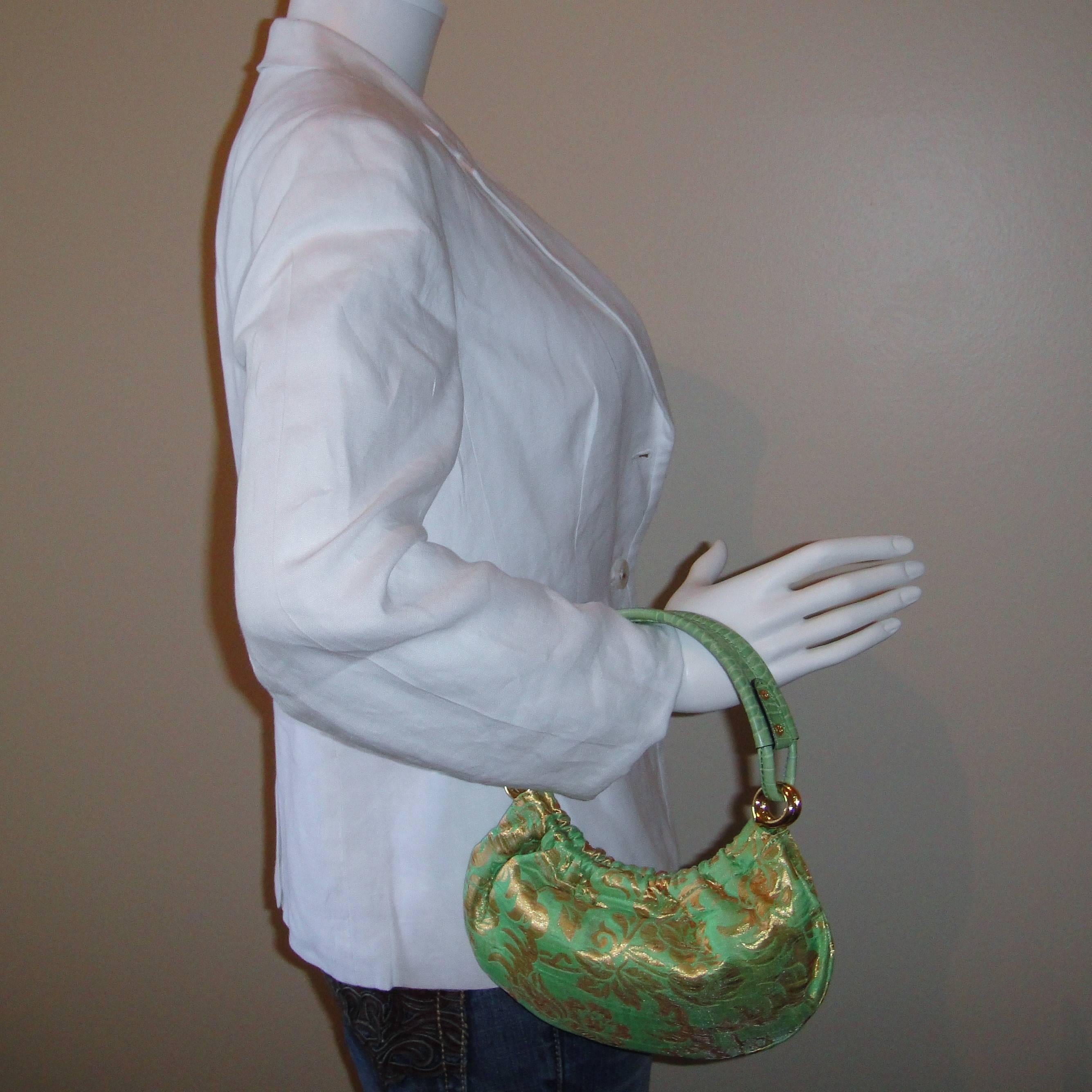 Women's New Kate Spade Spring 2005 Green Brocade Evening Bag