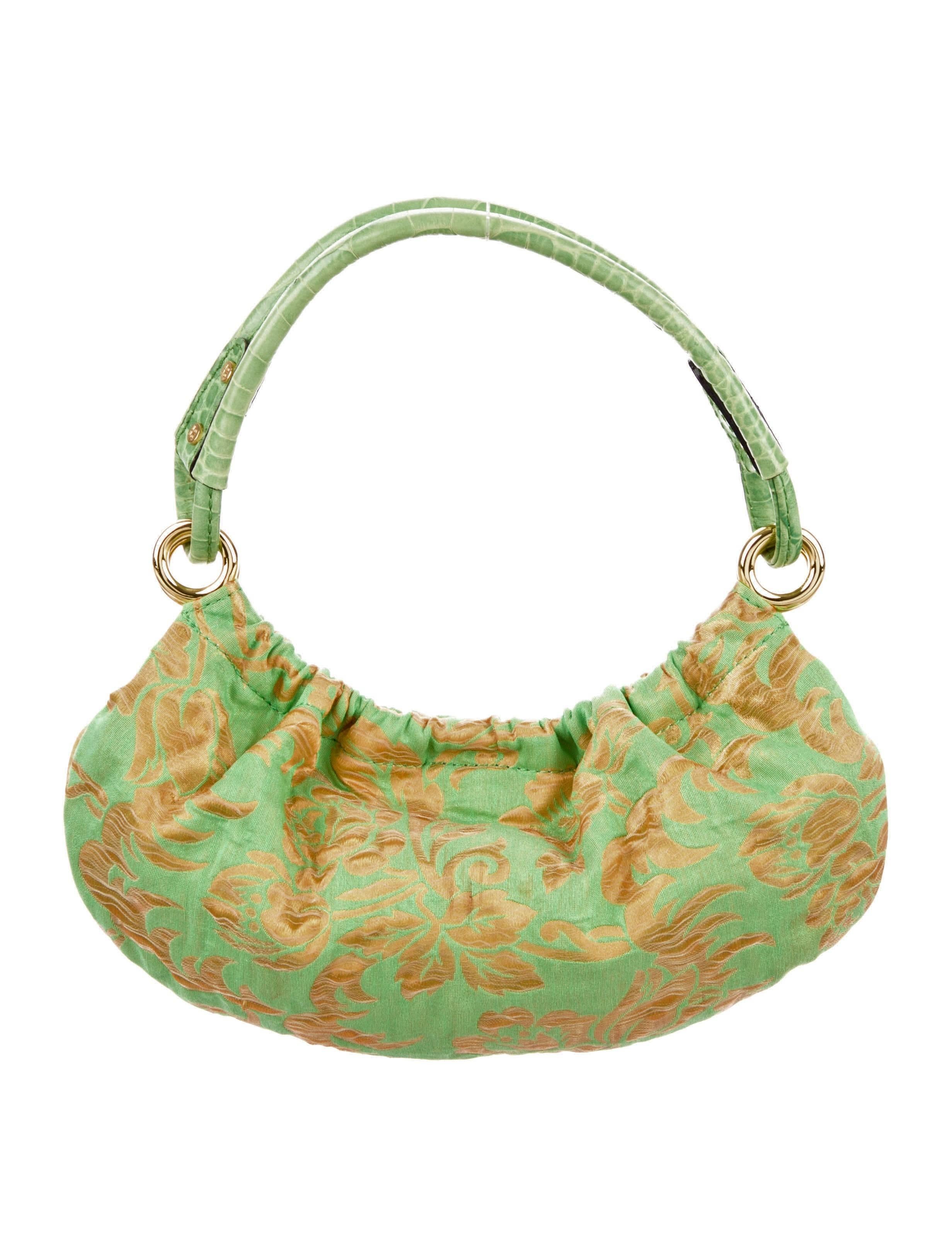 New Kate Spade Spring 2005 Green Brocade Evening Bag  4