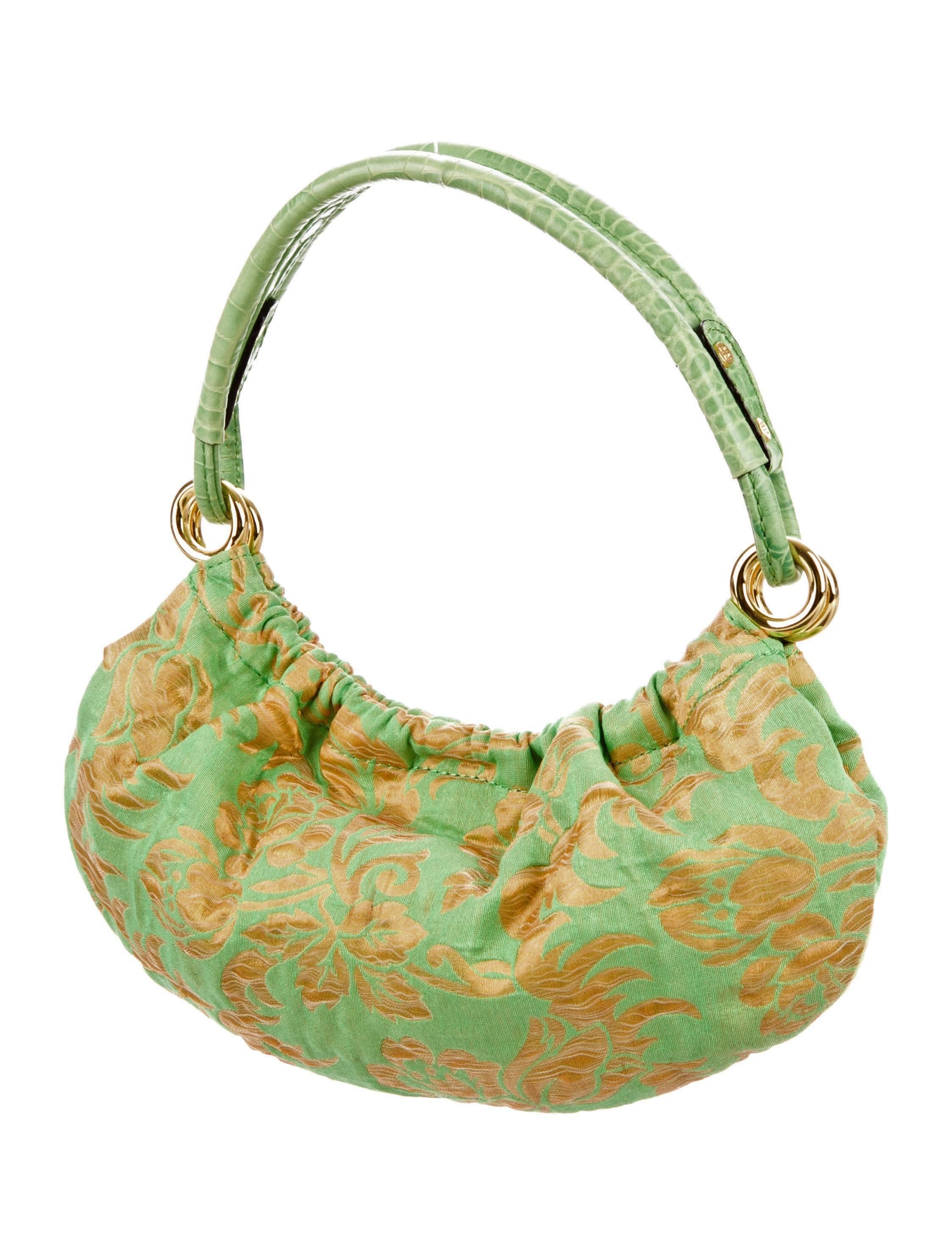 New Kate Spade Spring 2005 Green Brocade Evening Bag  5