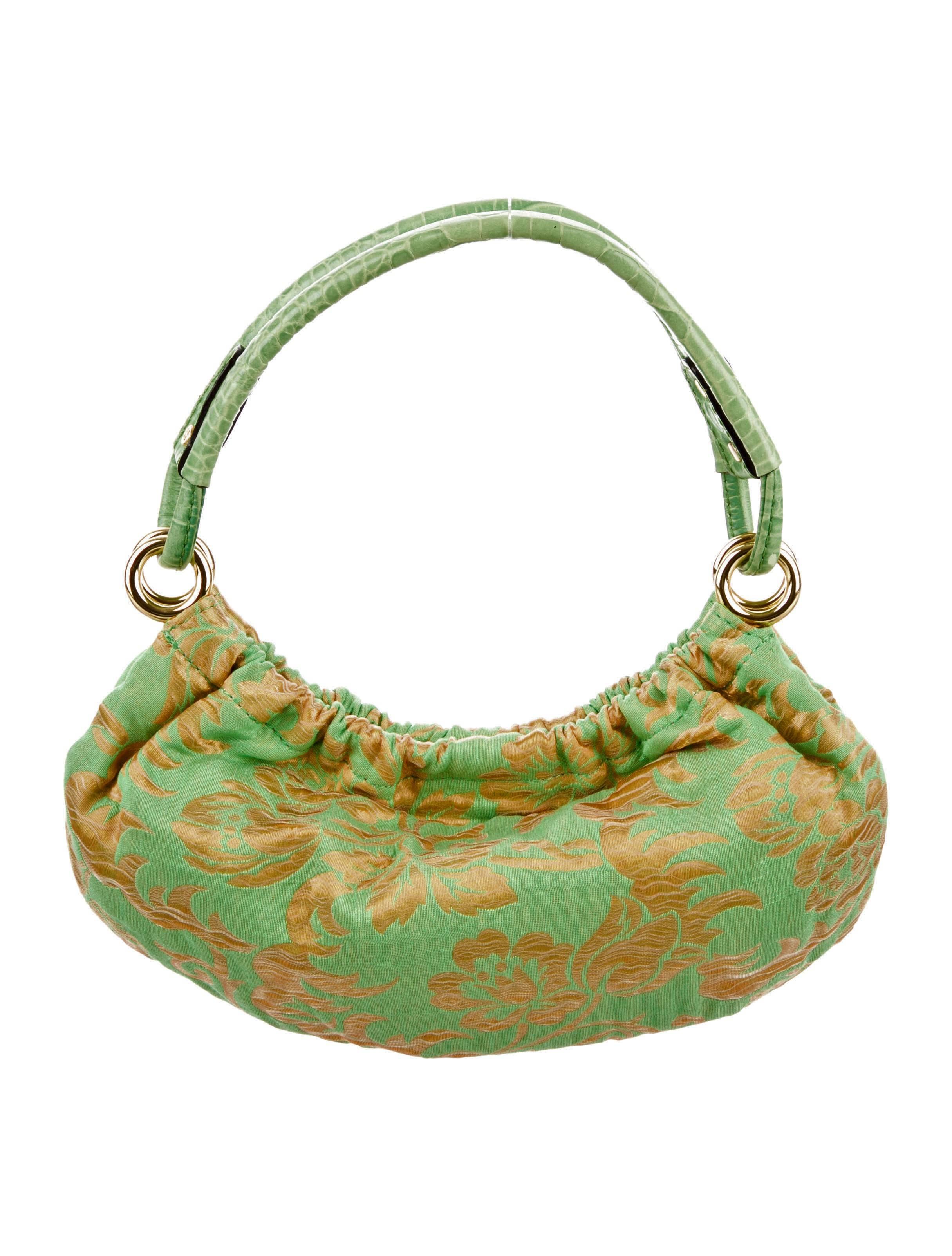 New Kate Spade Spring 2005 Green Brocade Evening Bag  9