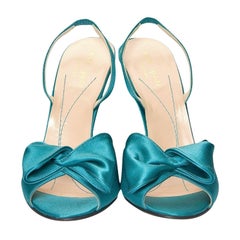 New Size 6 Kate Spade Her Spring 2005 Collection Teal Satin Heels