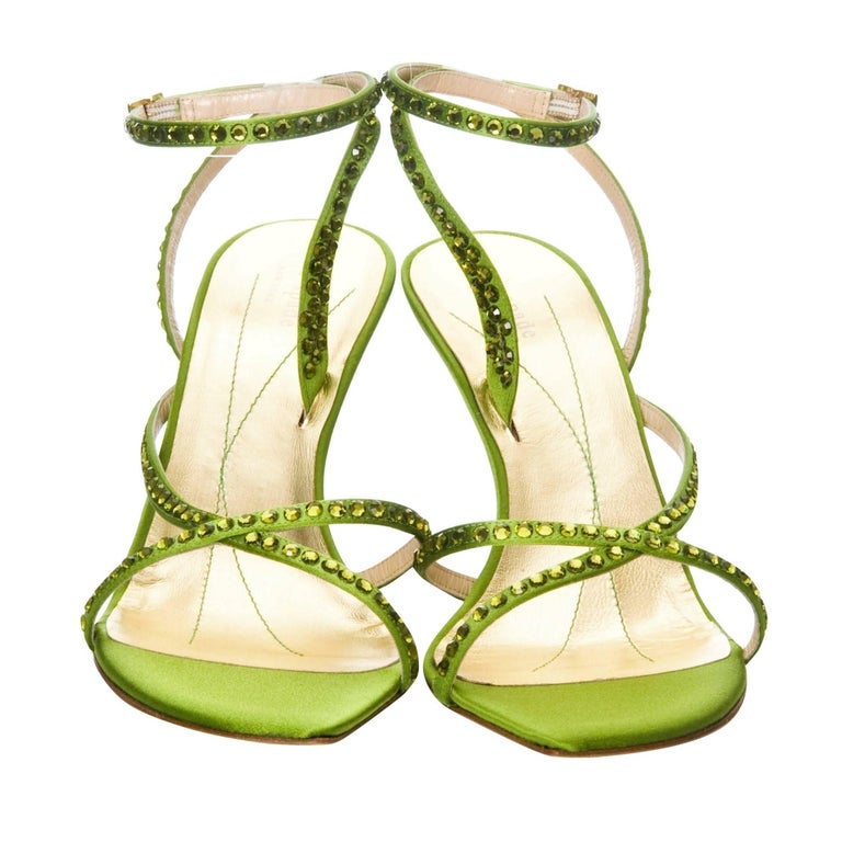Kate Spade Spring 2005 Collection Lime Green Swarovski Heels For Sale