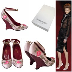 New Tom Ford for Yves Saint Laurent YSL Lotus Heels Final Collection 2004 Sz 37