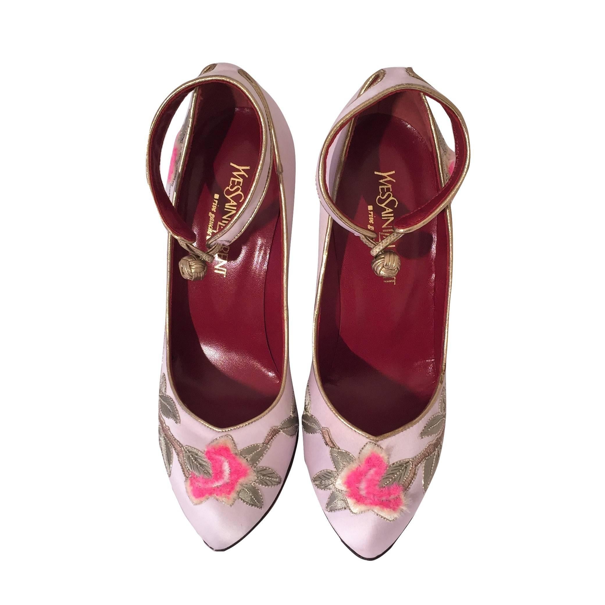 Neu Tom Ford für Yves Saint Laurent YSL Lotus Heels Final Kollektion 2004 Gr. 37 im Angebot 9