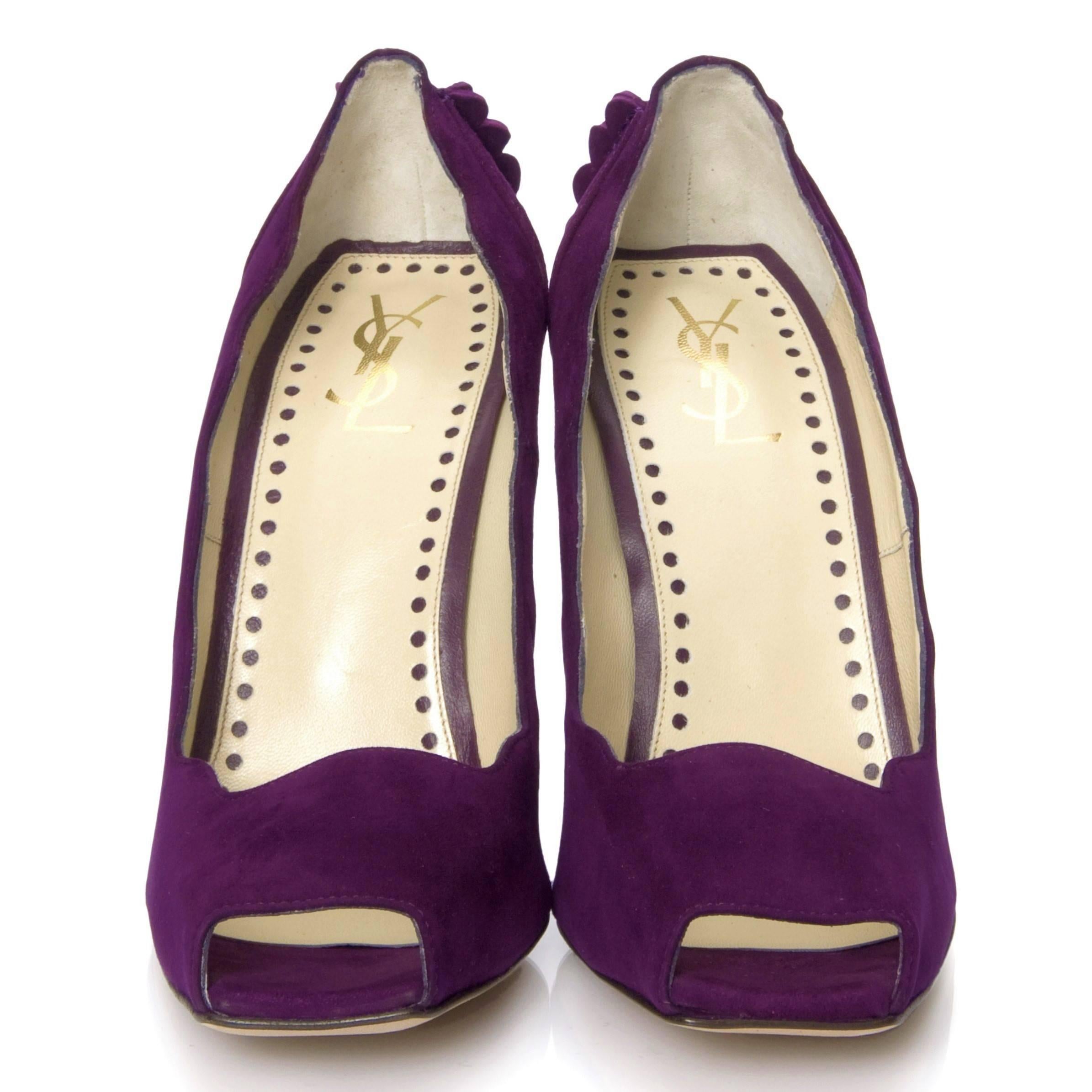 Purple New Tom Ford for Yves Saint Laurent YSL Suede Heels Pumps Sz 40