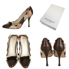 Escarpins à talons en peau de serpent Tom Ford pour Yves Saint Laurent YSL, Taille 40, Neuf