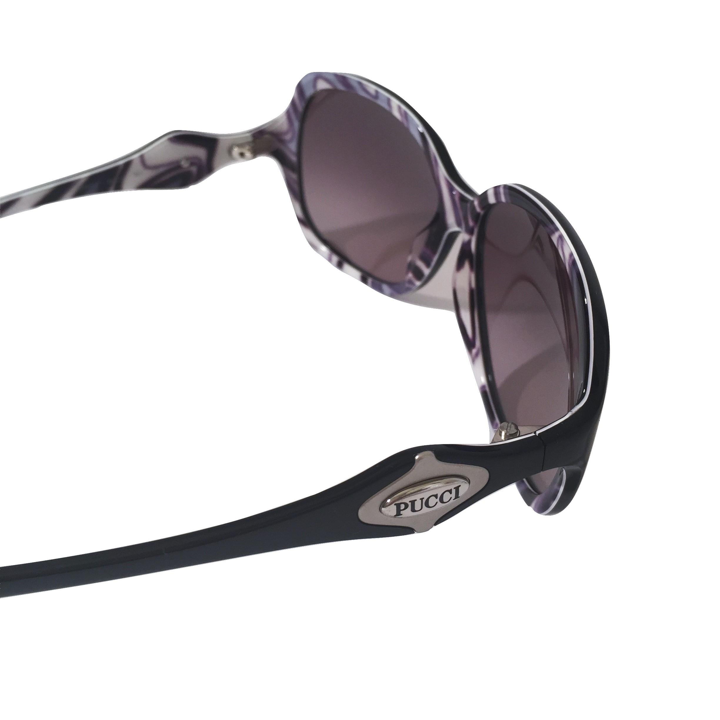 Nuevas Gafas de Sol Emilio Pucci Logotipo Negro Con Estuche y Caja en venta 1