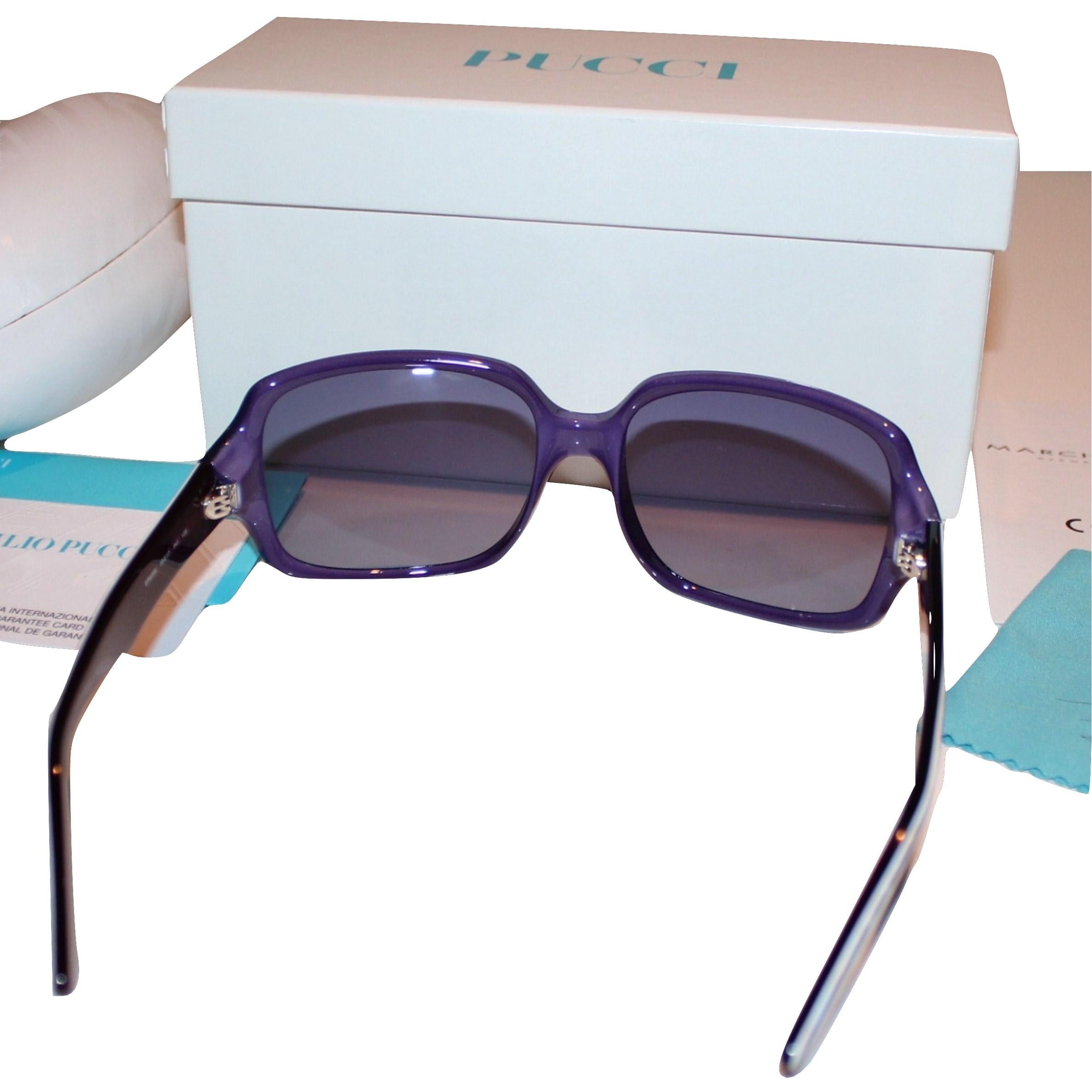 New Emilio Pucci Purple Logo Sunglasses With Case 3