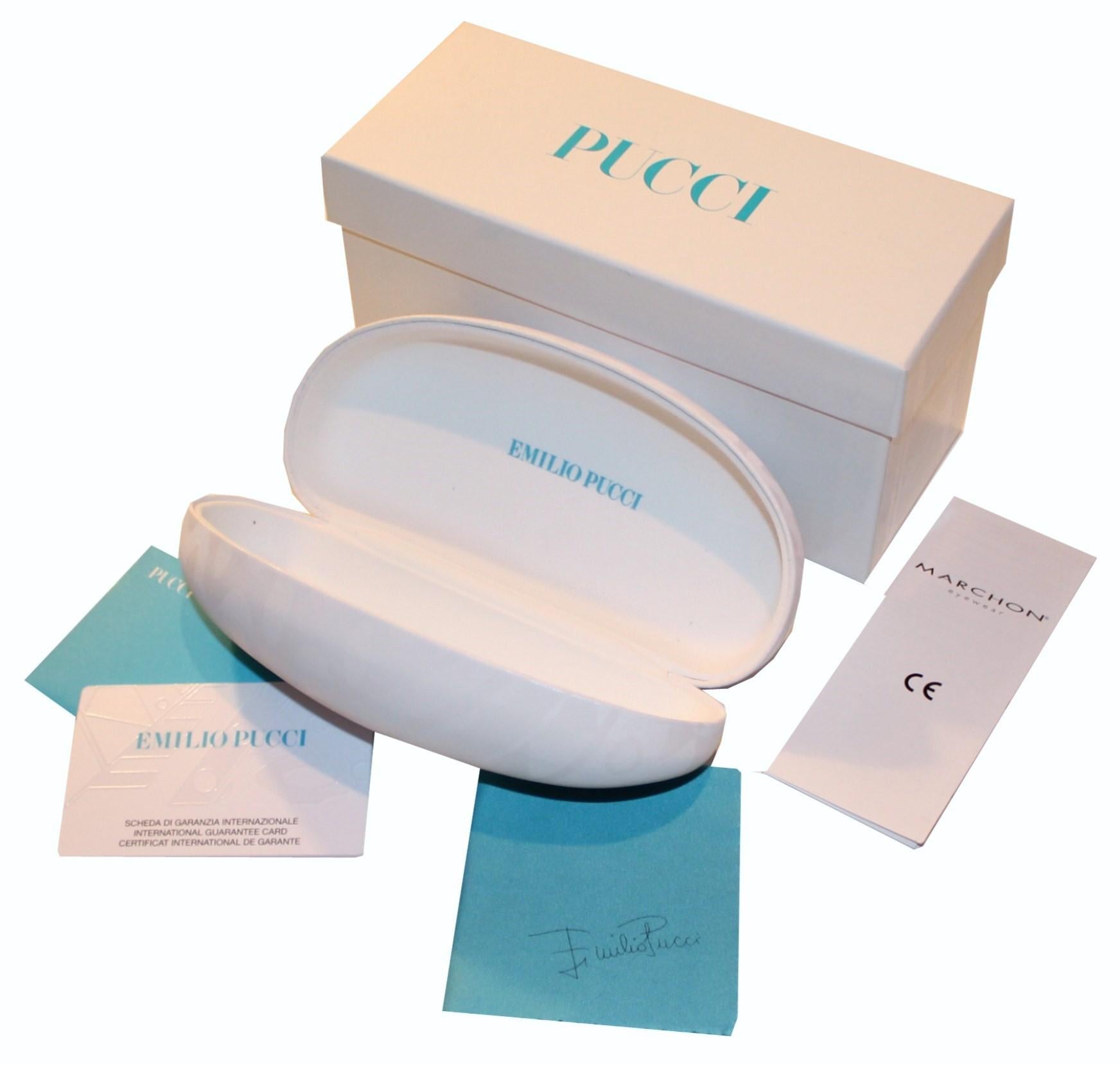 Neu Emilio Pucci Braune Logo-Sonnenbrille mit Etui und Schachtel 11