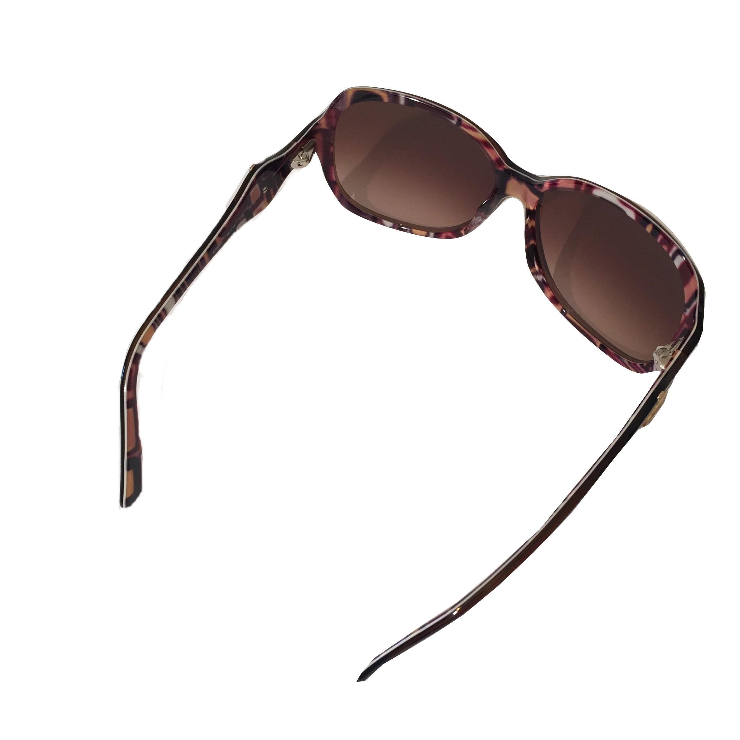 New Emilio Pucci Brown Logo Sunglasses With Case & Box 6