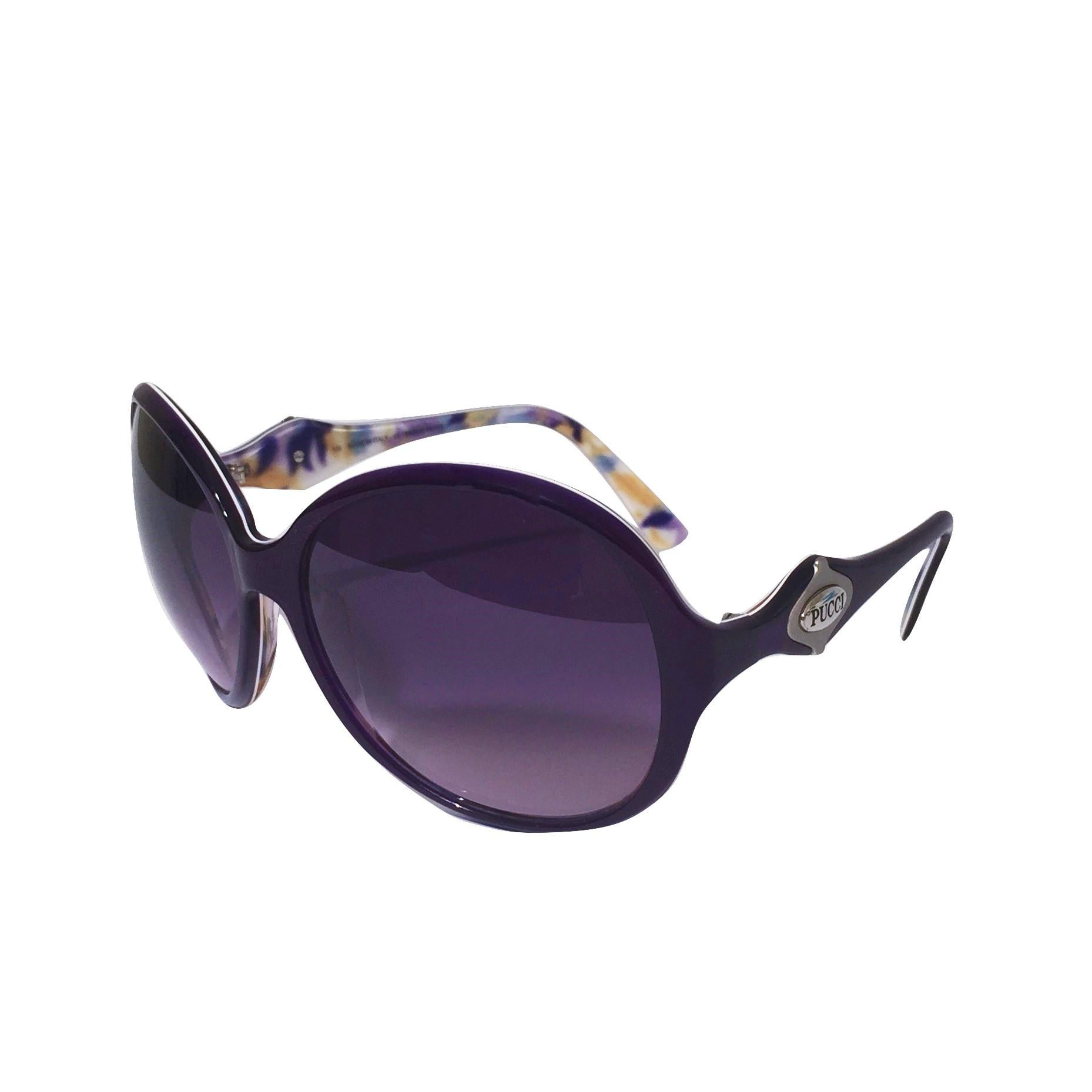 New Emilio Pucci Purple Logo Sunglasses  With Case & Box 4