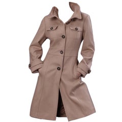 Kenneth Cole Camel Wool Trench Coat Jacket