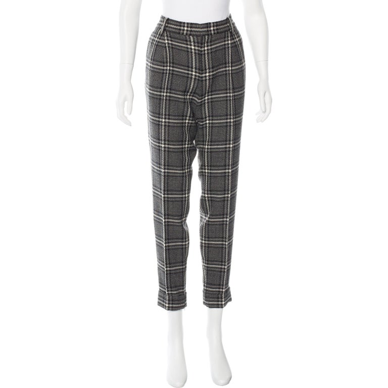 New Gucci Runway Wool Plaid Pants Slacks Sz 44 at 1stDibs plaid slacks