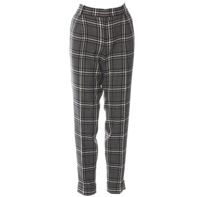 New Gucci Runway Wool Plaid Pants Slacks Sz 44 at 1stDibs plaid slacks